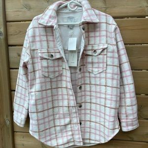 Pink plaid shacket